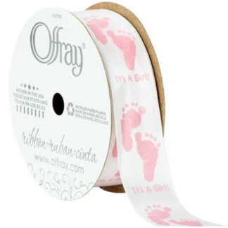 Offray Ribbon  Light Pink 7/8 inch Single Face Satin Polyester Ribbon  9 feet
