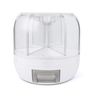 Thyme & Table 6 Section Rotating Food Storage Dispenser with Removable Drawer, White