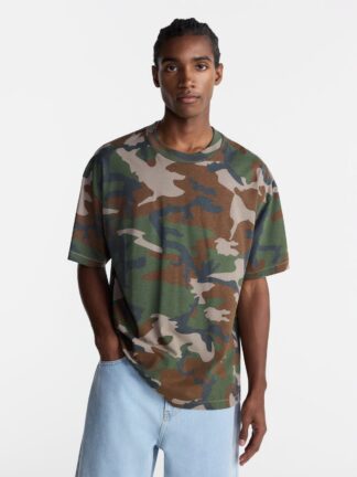No Boundaries Cotton Oversized Cropped Tee with Short Sleeves, Men's and Big Men's XS-5XL