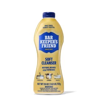 Bar Keepers Friend Non Bleach Soft Cleanser, Multipurpose Household Cleanser & Polish for Kitchen, Bath, Cookware & Outdoors - 26oz