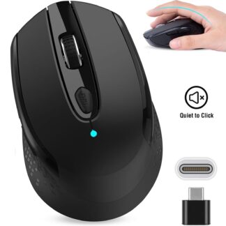 RaceGT USB-C Wireless Computer Mouse, 2.4G Silent Cordless, 6 Buttons, 3 Adjustable DPI