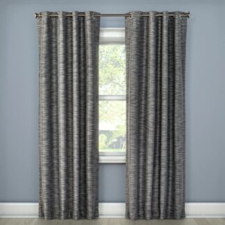 95"x50" Tara Stripe Blackout Curtain Panel Gray - Eclipse