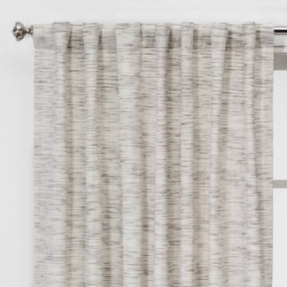 1pc 54"x84" Light Filtering Striation Herringbone Window Curtain Panel White/Gray - Project 62™