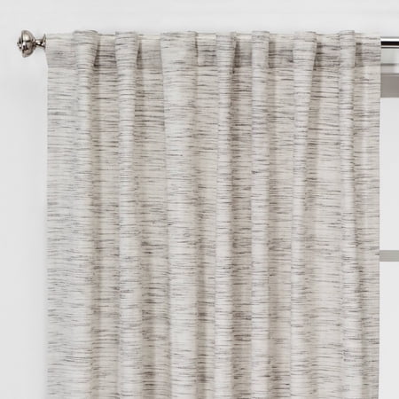 1pc 54"x84" Light Filtering Striation Herringbone Window Curtain Panel White/Gray - Project 62™