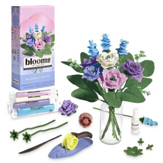 Blooms by Play-Doh Bluebell Petite Flower Bouquet Arts & Crafts Kit for Adults, DIY Home & Desk Décor