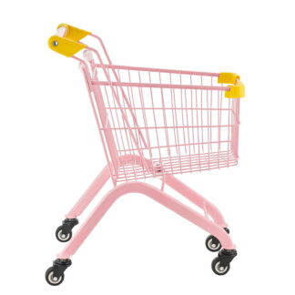 KFFKFF Children's Shopping Cart Toy with Durable Steel Frame, Pretend Play Grocery Trolley with Wheels, Compact Foldable