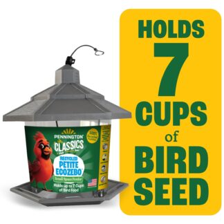 Pennington, Gray Plastic Hopper Chickadee Wild Bird Feeder, 2.5 lb. Capacity