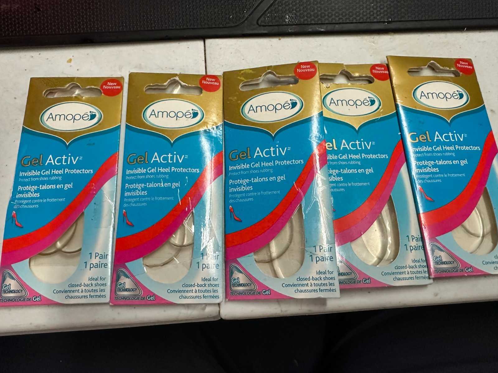 Amope® GelActiv Invisible Gel Heel Cushions - (5) Pairs Insoles for ALL SHOES