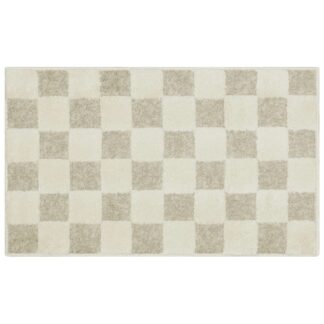 Mainstays Plush Block Check Ivory Indoor Accent Rug, 21" x 34"