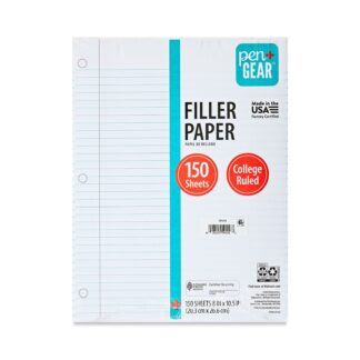 Pen+Gear College Ruled Filler Paper, 10.5" x 8", 150 Sheets (59156)
