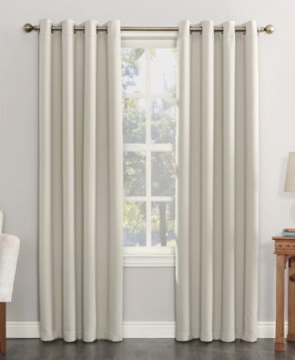 Sun Zero Nolan Energy Efficient Blackout Grommet Single Curtain Panel  54  X 84   Pearl