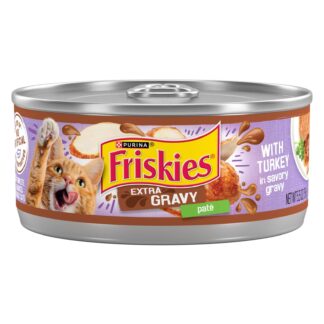 Purina Friskies Gravy Pate with Turkey in Savory Gravy, Wet Cat Food, 5.5 oz. Cans