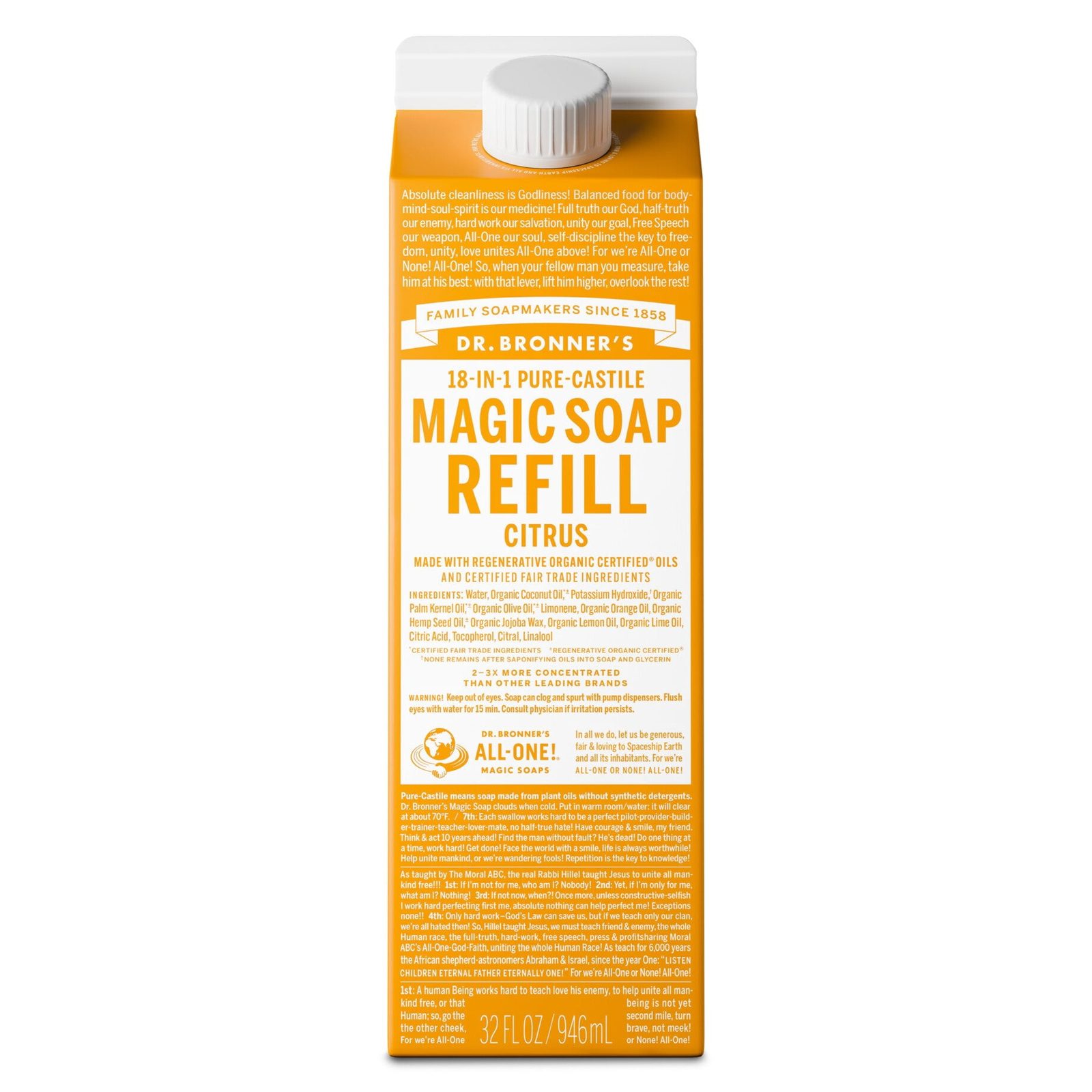 Dr. Bronner's Citrus Pure-Castile Magic Soap Refill