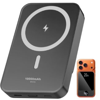 Magnetic Wireless Portable Charger, 10000mAh Power Bank with PD20W Fast Charging, USB-C In/Out, MagSafe Compatible