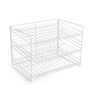 Mainstays 3-Tier Can Organizer Dispenser Rack, Steel, White
