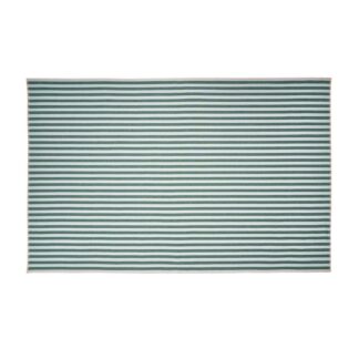 Beautiful Home by Drew Barrymore Yarn Dyed Stripe Whipstitch Fabric Tablecloth, Thyme Blue, 102"W x 60"L