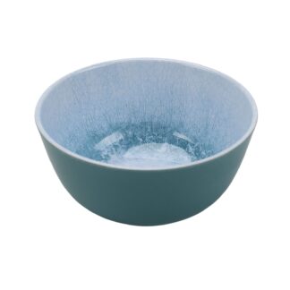 Better Homes & Gardens 36 oz Round Reactive Blue Reusable Dishwasher-Safe Bamboo Melamine Plastic Cereal Bowl