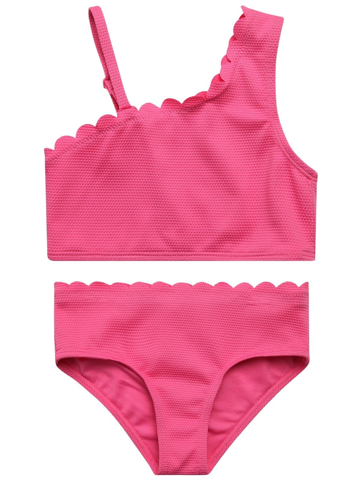 Jessica Simpson Girls' Two-piece Asymmetrical Bikini Swimsuit, Sizes 4-16