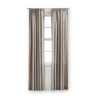 Mainstays 100% Cotton Indoor Sheer Rod Pocket Single Curtain Panel Beige 50 W x 84 L
