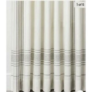 Plaid Curtain Panel Sour Cream/Gray Hearth & Hand Magnolia 95?L Nwop