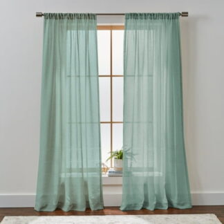 Better Homes & Gardens Specialty Stitch Single Curtain Panel Green River 50 W x 95 L
