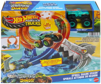 Hot Wheels Sharks vs Dinos Spiral Shark Smash Playset [with Mega Wrex]