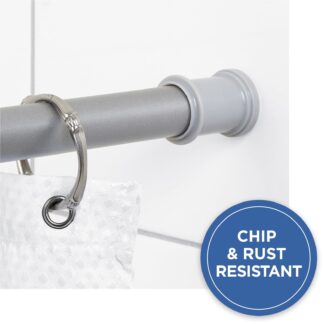 Mainstays Adjustable Tension Shower Curtain Rod for Small or Stall Showers, 27” - 40", Nickel