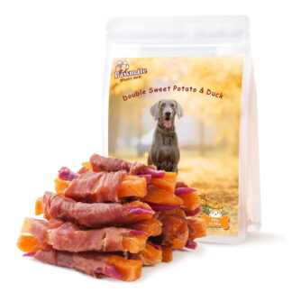 Pawmate Duck & Double Sweet Potato Dog Treats, Healthy Nutritious Snacks Chewy for All Dogs, 12-15 ct Packet