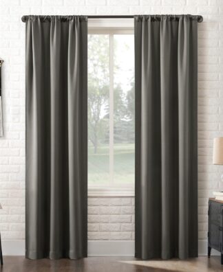Sun Zero Bergen Theater Grade Extreme 100% Blackout Rod Pocket Curtain Panel  40 X96   Grey