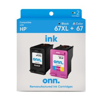 onn HP 67XL Black + 67 Tricolor 2-Pack Printer Ink