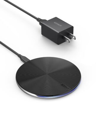 Anker PowerWave Pad Lite+ Wireless Charging Pad with Power Adapter, 5W - Black