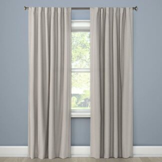 50"x108" Blackout Aruba Window Curtain Panel Gray - Threshold™: Recycled Polyester, Traditional Style, OEKO-TEX Certified