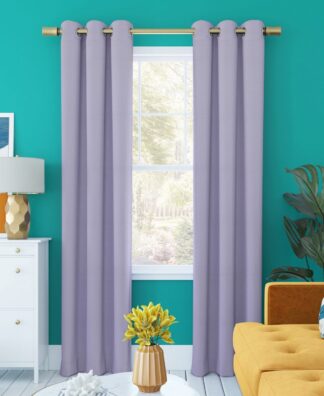 Sun Zero Harper Bright Vibes 100% Blackout Grommet Curtain Panel  40 X84   Lavender  40 X84   Lavender