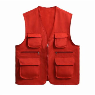 Zedker Women's Fishing Vest Lightweight Breathable Outdoor Cargo Jacket with Multi Pockets Red Plus XL