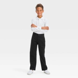 Boys' Straight Fit Uniform Pants - Cat & Jack™ Black 18