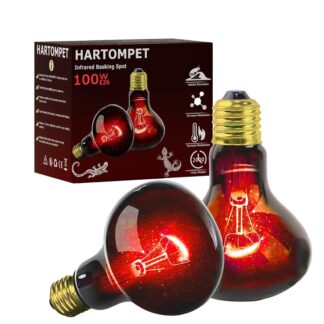 HARTOMPET Infrared Heat Lamp Bulbs 100W E26,Red Basking Spot Light Bulb Reptile Heating lamp,2 Pack