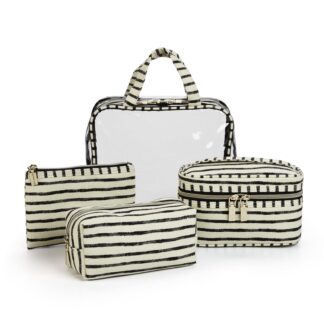 Sophia Joy 4-Piece Multi-Use Organizer Bag Set for Makeup, Toiletries, and Accessories