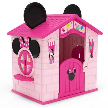 Disney Minnie Mouse Plastic Indoor Outdoor Playhouse with Easy Assembly