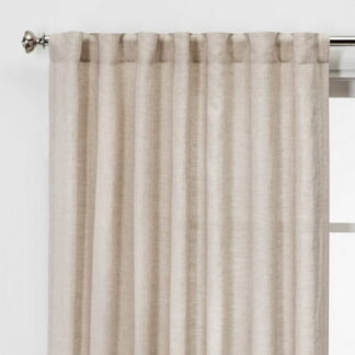 54"x84" Light Filtering Linen Window Curtain Panel Cream - Thresholdโข: Modern Beige, Rod Pocket, OEKO-TEX Certified