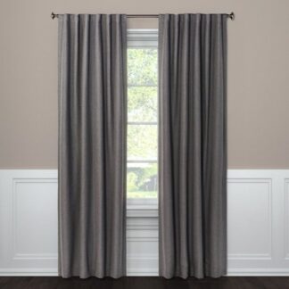 50"x84" Blackout Aruba Window Curtain Panel Charcoal - Threshold™: Recycled Polyester, Solid Drapes, OEKO-TEX Certified