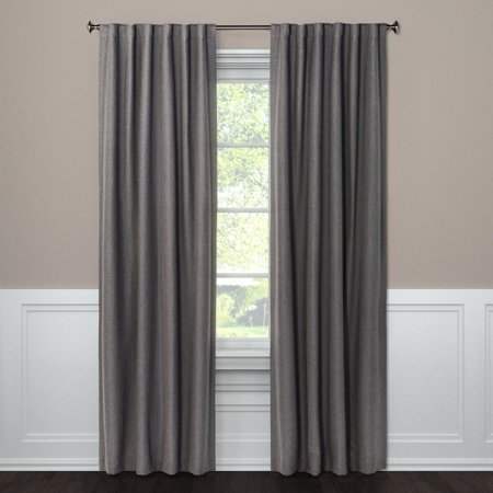 50"x84" Blackout Aruba Window Curtain Panel Charcoal - Threshold™: Recycled Polyester, Solid Drapes, OEKO-TEX Certified