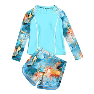 Utlike Girls Swimwear Rash Guard Swimsuits 2 Piece Bathing Suit Upf 50+ Summer Swimwear For Swimming Lessons Size 4 Year