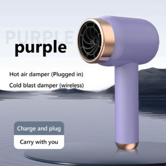 Wireless Charging Hair Dryer, Rvkxad High-speedNegative Ion Bladeless Hair Dryer, High-Power 1000W Fast Drying Hair Blow Dryer for Home Use with Multi Temperature, Purple