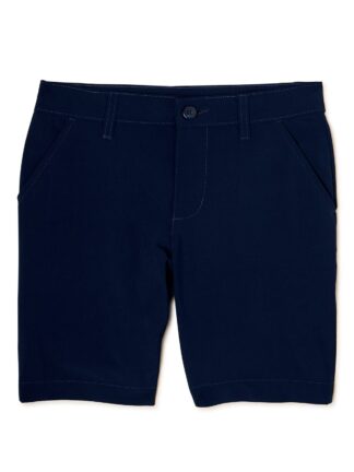 Wonder Nation Boys School Uniform Stretch Performance Shorts, Sizes 4-18 & Husky (UPC 46396)