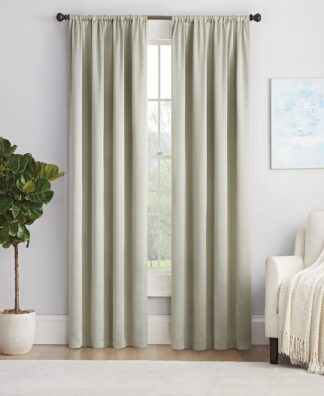 Eclipse Solid Thermapanel Room Darkening Rod Pocket 54 x 84 Panel in Stone