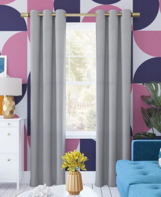 Sun Zero Harper Bright Vibes 100% Blackout Grommet Curtain Panel  40 X96  Silver  40 X96   Silver Gray