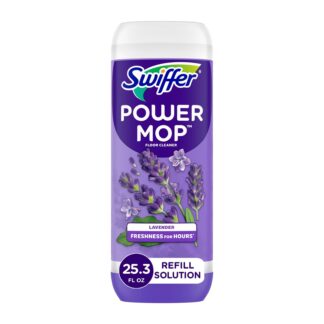 Swiffer Power Mop Refill Solution, Tile, Vinyl, Laminate, Wood, Floor Cleaner, Lavender, 25.3 fl oz