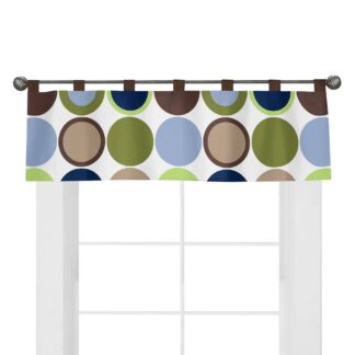 Sweet JoJo Designs Designer Dot Window Valance- Blue, Green, White,