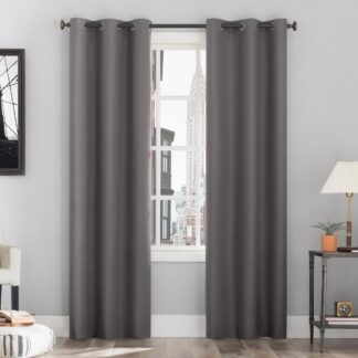 Sun Zero Cyrus Thermal 100% Blackout Grommet Curtain Panel 40 X84 Gray
