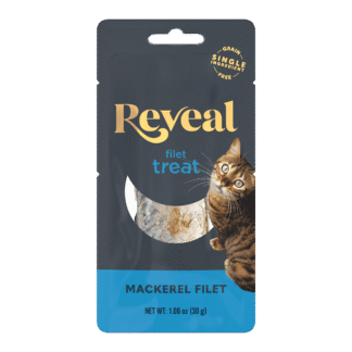 Reveal Pet Food Whole Mackerel Loin Wet Cat Treat, Natural Grain Free Food, 12 Ct 1.06 oz Pouches